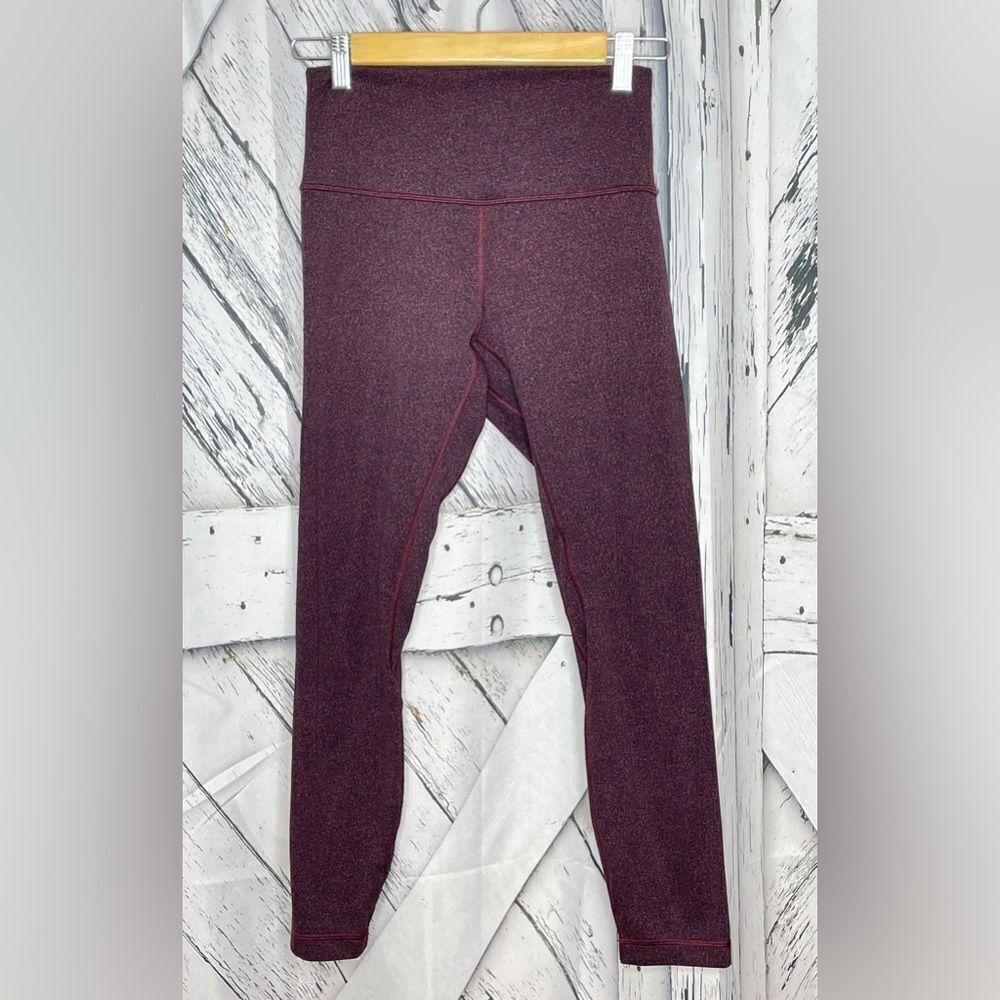 Lululemon Burgundy & Black Pattern Leggings Size 6